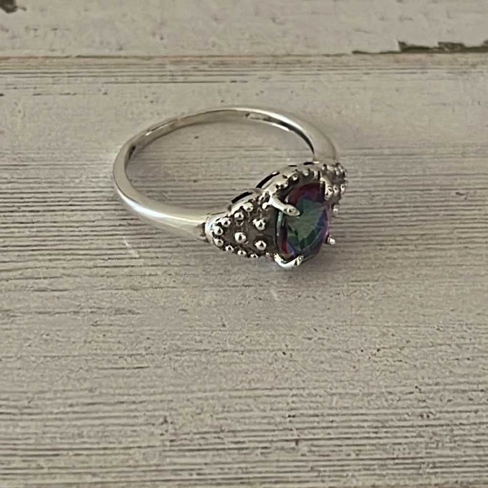 Sparkling Mystic Topaz Silver Ring. - Picture 4 of 8